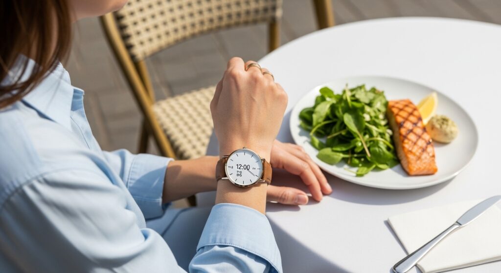 18:6 intermittent fasting schedule showing 12 PM eating window for weight loss