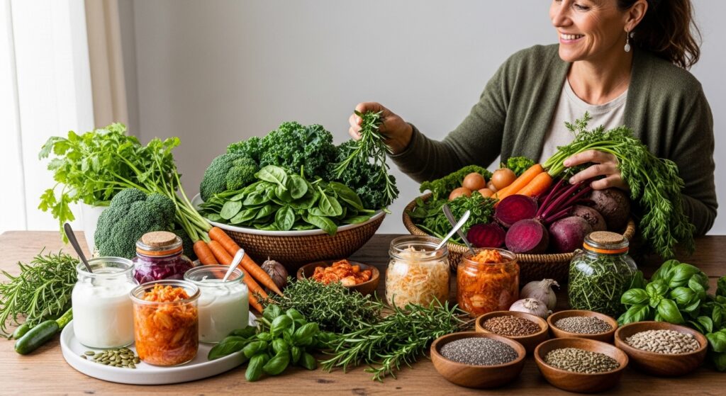 High fibre and fermented foods improving gut health and metabolism