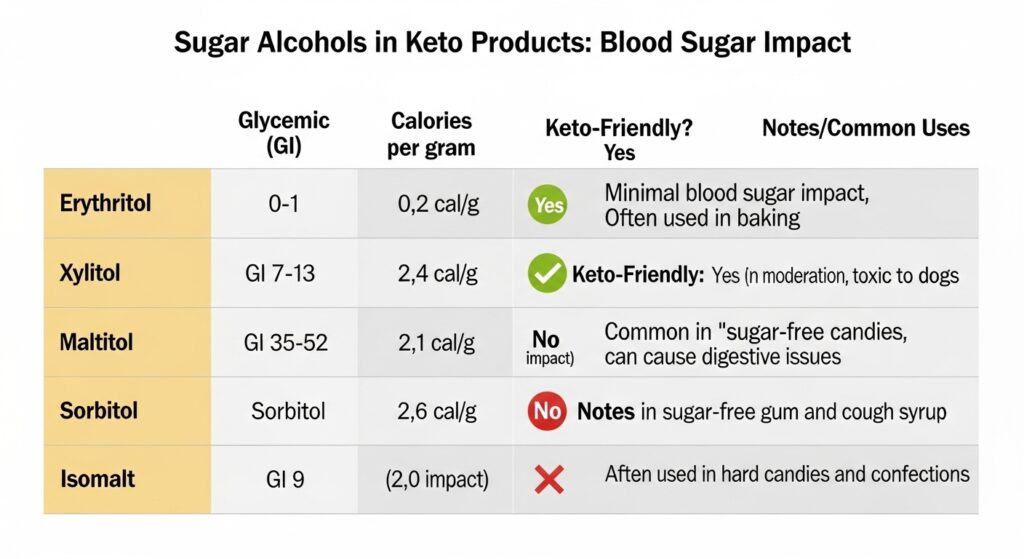common sugar alcohols used in keto foods