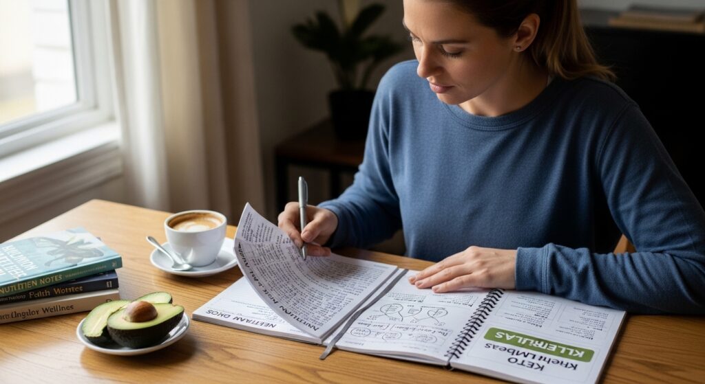 woman learning about nutrition keto diet and metabolic health