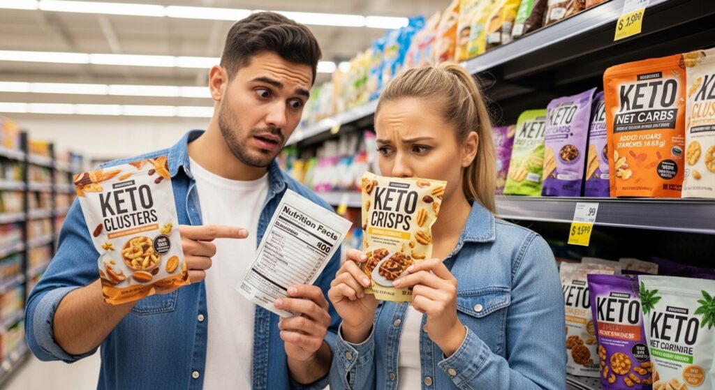 couple making keto diet mistakes by choosing wrong foods
